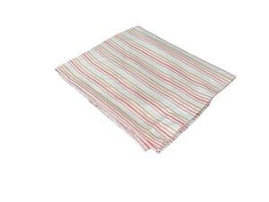Multicolor Stripe Full Size Flat Sheet Microfiber Bedding White Pink Yellow